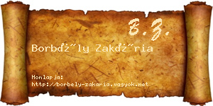 Borbély Zakária névjegykártya